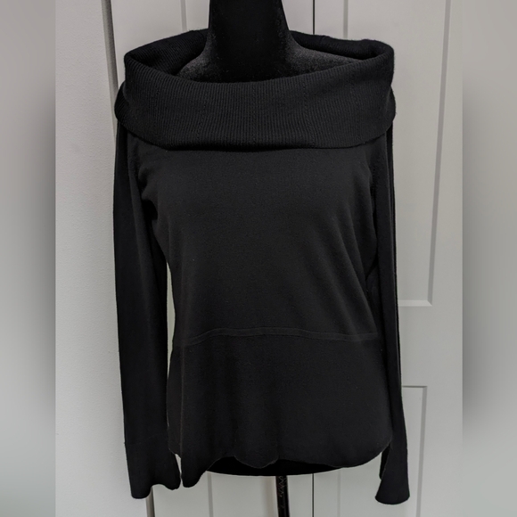 White House Black Market Sweaters - White House Black Market Off The Shoulder Black Knit Sweater Size XL Feminine